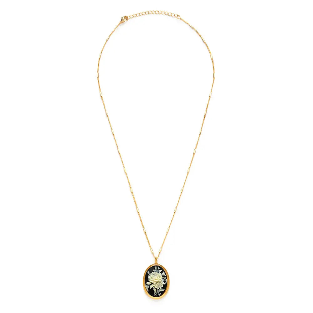 Gothic Rose Vintage Cameo Necklace