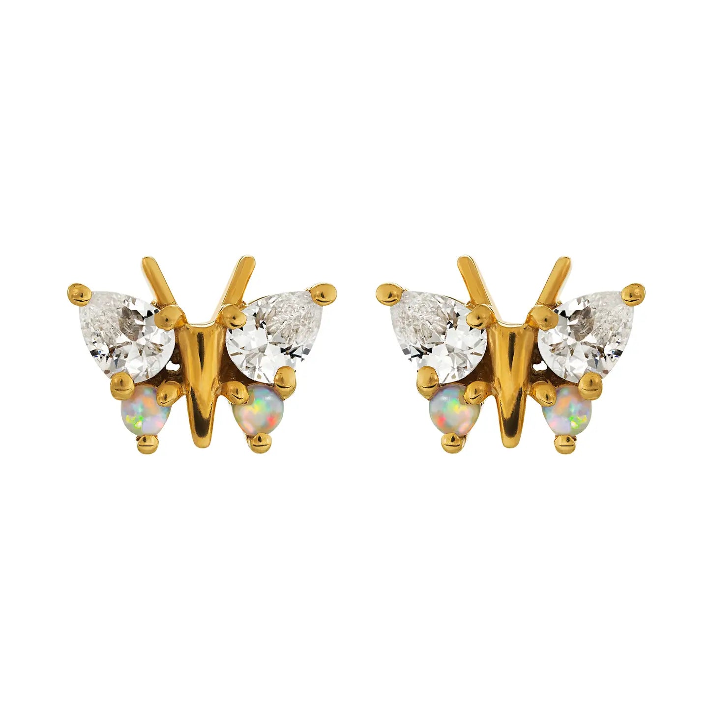 Opal and Diamond Butterfly Belle Studs
