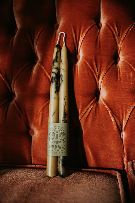 Hand-Dipped Beeswax Taper Candle