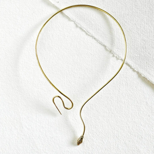 Brass Snake Serpent Collar Choker Necklace