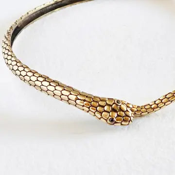 Brass Snake Serpent Choker Necklace