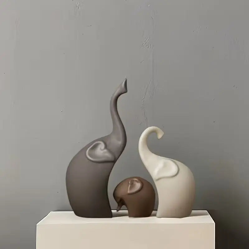 Elephant Sculptures, Set of 3