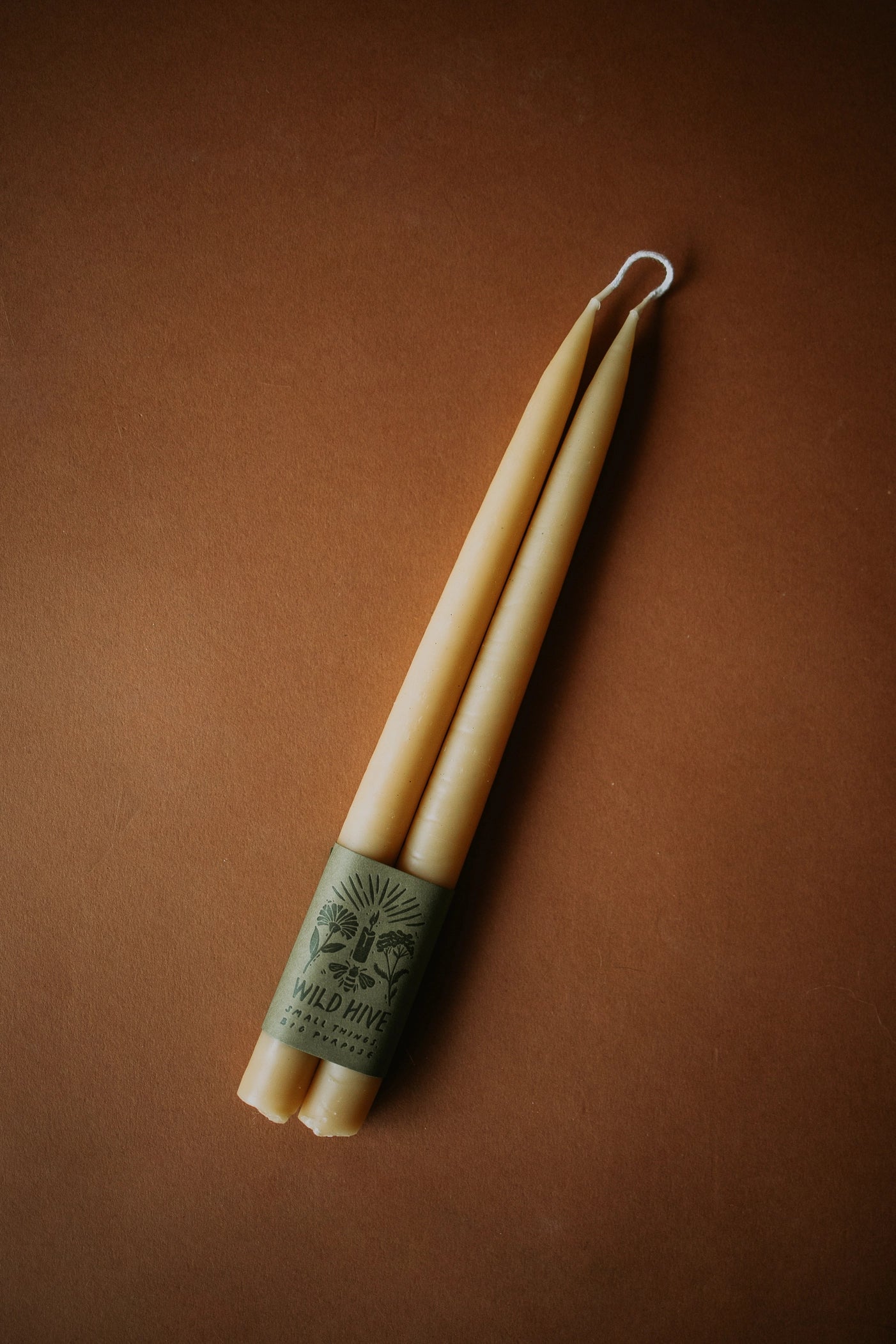 Hand-Dipped Beeswax Taper Candle