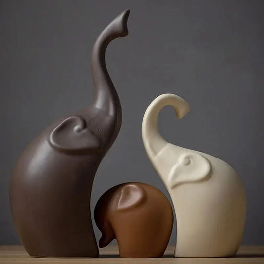 Elephant Sculptures, Set of 3