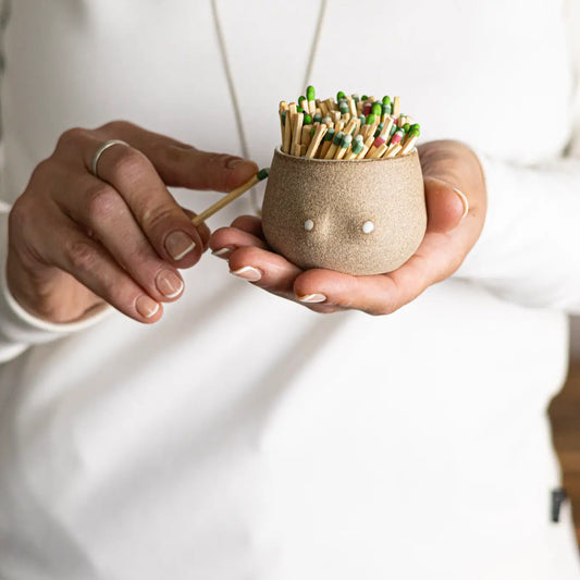 Boobie Matchstick Holder - Strike-On-Side - Handmade Ceramic