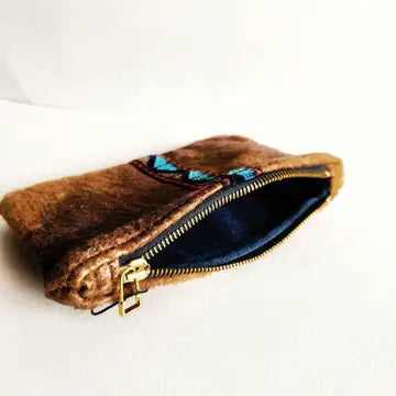 Handcrafted Tribal TRIM Italian leather pouch