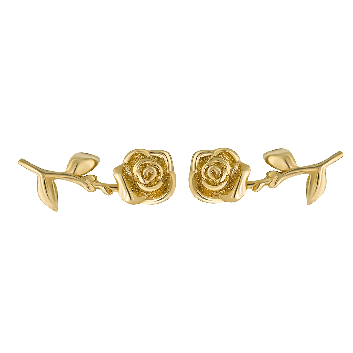 Solid 14kt Gold Forever Rose Studs