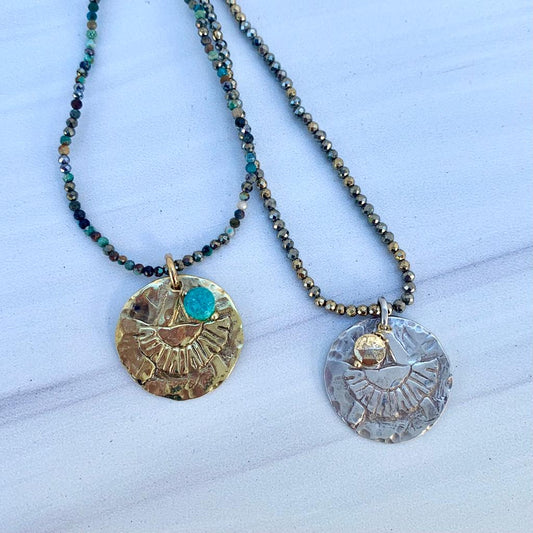 "A" For Amazon Gemstone Pendant