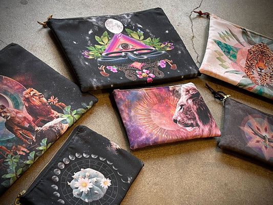 Cosmic Collage Zippered Pouches