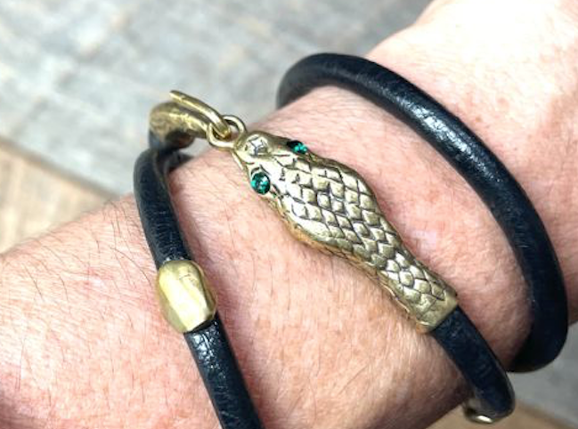 Reclaimed Metal Serpent Wrap Bracelet