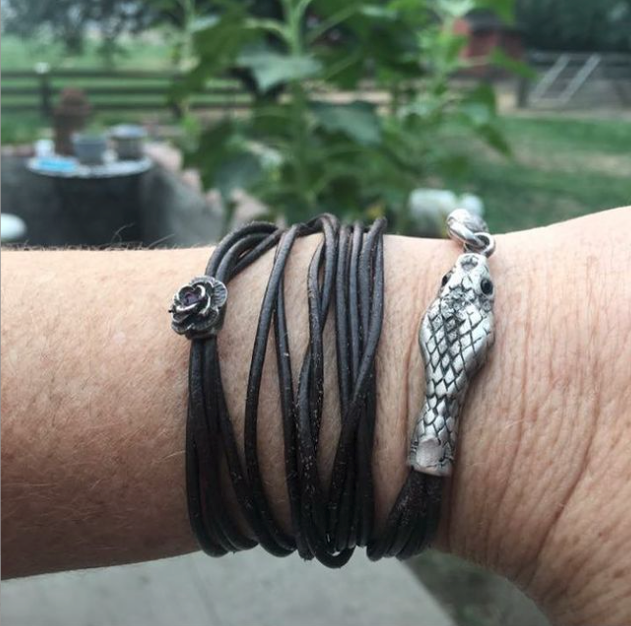 Reclaimed Metal Serpent Wrap Bracelet