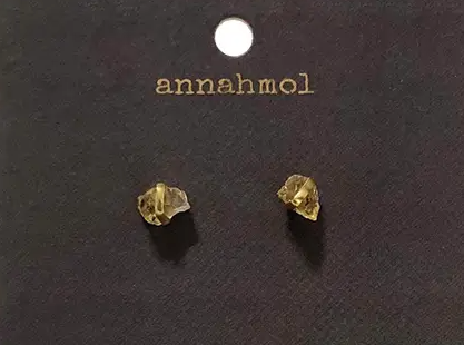 Raw Stone + Gold Studs Collection