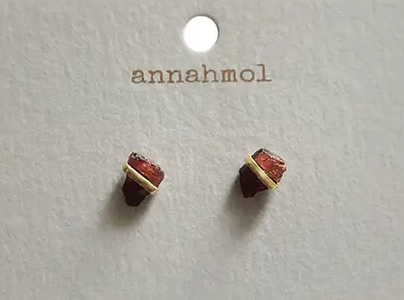 Raw Stone + Gold Studs Collection