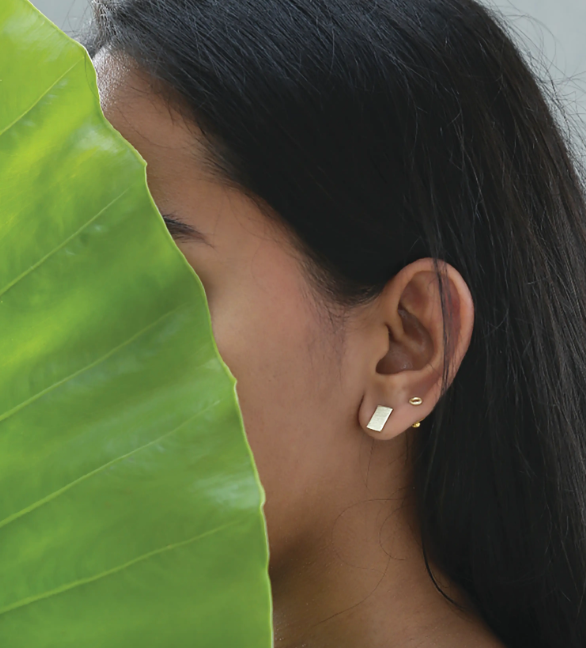 Raw Stone + Gold Studs Collection