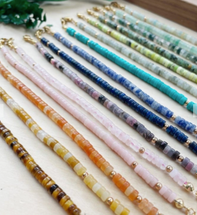 Heishi Gemstone Beaded Bracelets