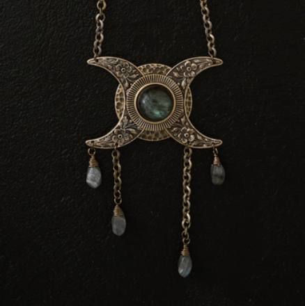 Majestic Triple Moon  Necklace