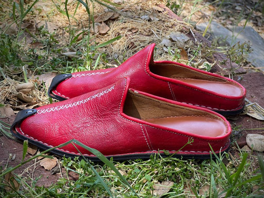 Moroccan Leather Desert Slides