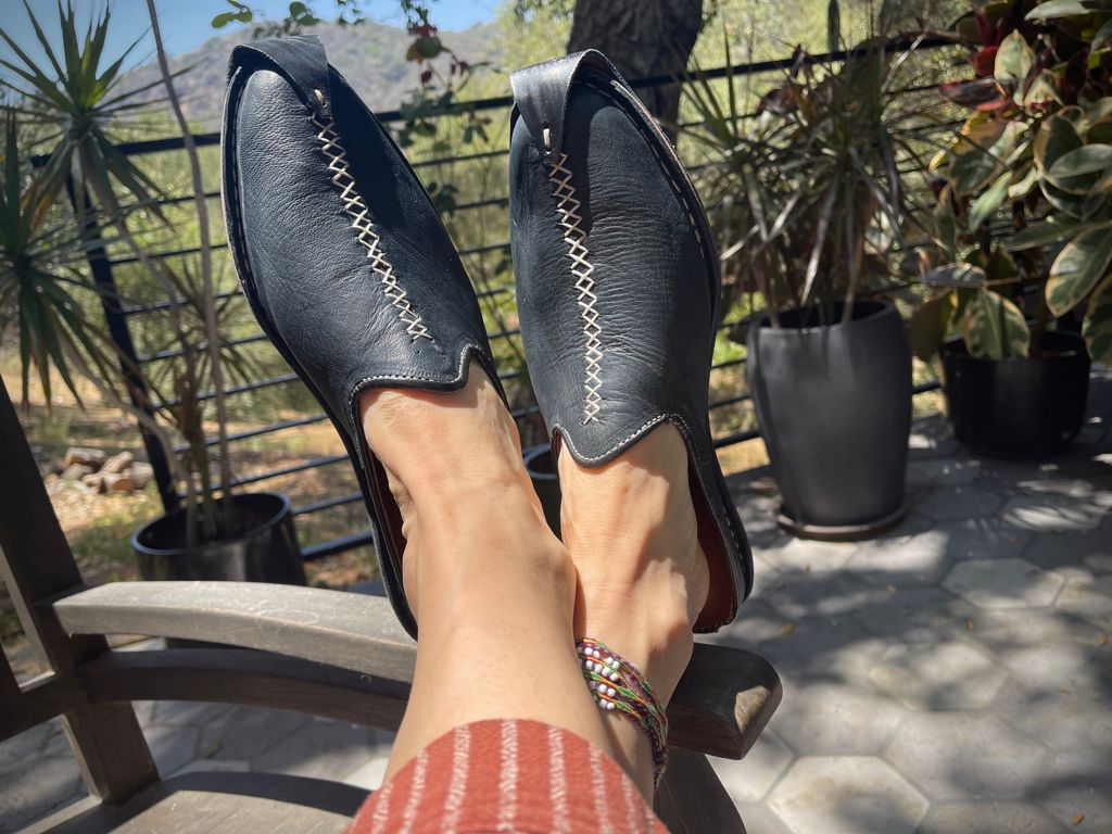 Moroccan Leather Desert Slides