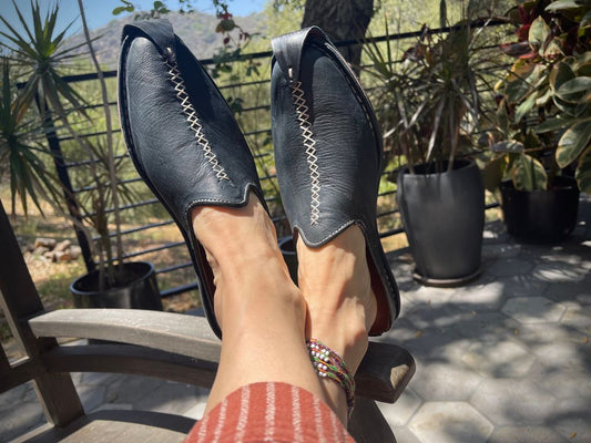 Moroccan Leather Desert Slides