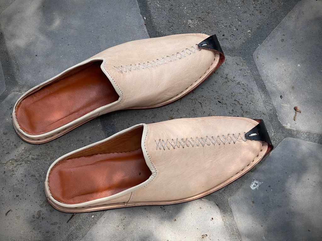Moroccan Leather Desert Slides