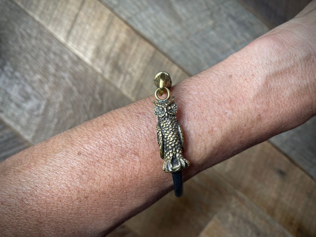 Reclaimed Metal Owl Bracelet
