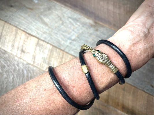 Reclaimed Metal Serpent Wrap Bracelet