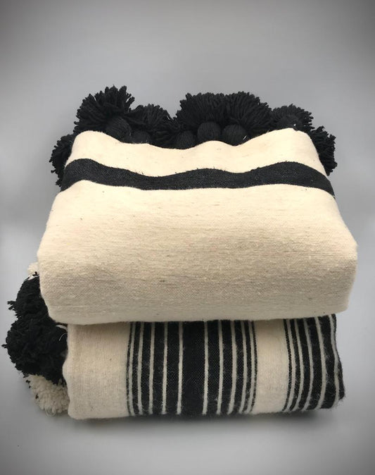 King Size Moroccan Pom Pom Bed Covering Collection