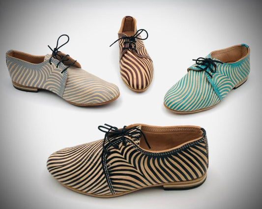 Striped Moroccan Leather Lace-ups
