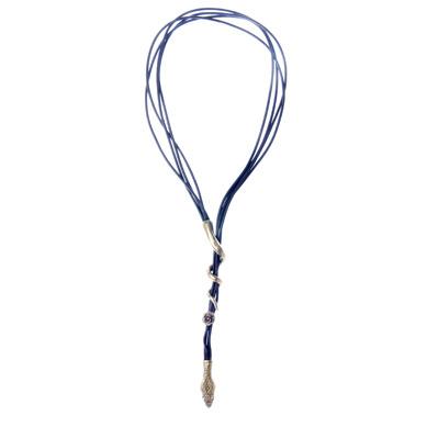 Reclaimed Metal Serpent Lariat Necklace
